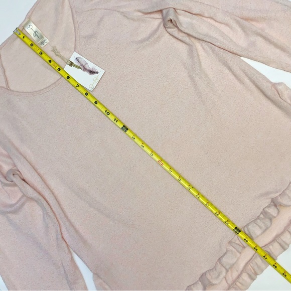 Jessica Simpson Pale Pink Ruffle Hem Tunic Top XL - Picture 6 of 10